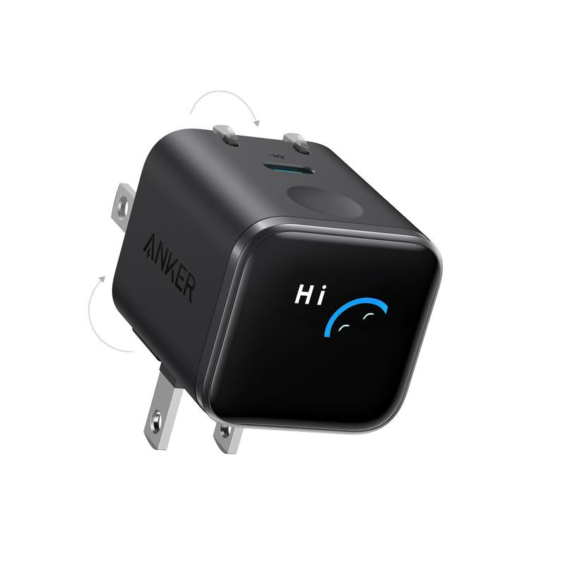 Anker Smart Display Charger, Anker Nano 45W Fast Charging USBC Charger with Smart Recognition, Built-In Care Mode, Compact with 180° Foldable Plug, for Iphone 17/16/15 Series, Macbook, Apple Watch